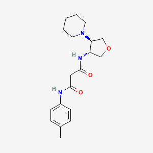 molecular formula C19H27N3O3 B4079568 N'-(4-methylphenyl)-N-[(3R,4R)-4-piperidin-1-yloxolan-3-yl]propanediamide 