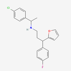 molecular formula C21H21ClFNO B4079624 N-[1-(4-CHLOROPHENYL)ETHYL]-N-[3-(4-FLUOROPHENYL)-3-(2-FURYL)PROPYL]AMINE 
