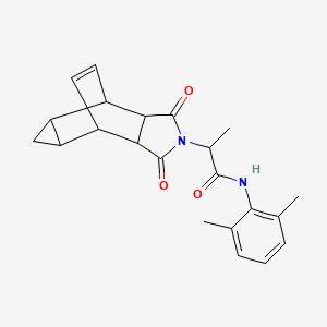 molecular formula C22H24N2O3 B4079732 N-(2,6-dimethylphenyl)-2-(1,3-dioxooctahydro-4,6-ethenocyclopropa[f]isoindol-2(1H)-yl)propanamide 