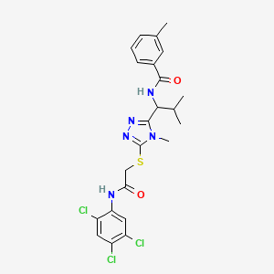 molecular formula C23H24Cl3N5O2S B4079781 3-methyl-N-{2-methyl-1-[4-methyl-5-({2-oxo-2-[(2,4,5-trichlorophenyl)amino]ethyl}sulfanyl)-4H-1,2,4-triazol-3-yl]propyl}benzamide 