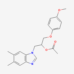 molecular formula C21H24N2O4 B4080032 [1-(5,6-Dimethylbenzimidazol-1-yl)-3-(4-methoxyphenoxy)propan-2-yl] acetate 