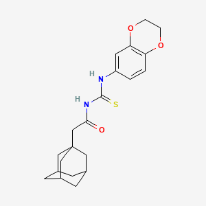 molecular formula C21H26N2O3S B4080127 N-(2,3-dihydro-1,4-benzodioxin-6-ylcarbamothioyl)-2-(tricyclo[3.3.1.1~3,7~]dec-1-yl)acetamide 