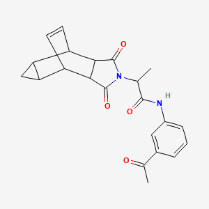molecular formula C22H22N2O4 B4080141 N-(3-acetylphenyl)-2-(1,3-dioxooctahydro-4,6-ethenocyclopropa[f]isoindol-2(1H)-yl)propanamide 