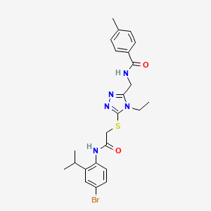 molecular formula C24H28BrN5O2S B4080179 N-({5-[(2-{[4-bromo-2-(propan-2-yl)phenyl]amino}-2-oxoethyl)sulfanyl]-4-ethyl-4H-1,2,4-triazol-3-yl}methyl)-4-methylbenzamide 