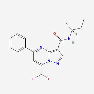 molecular formula C18H18F2N4O B4080197 N~3~-(SEC-BUTYL)-7-(DIFLUOROMETHYL)-5-PHENYLPYRAZOLO[1,5-A]PYRIMIDINE-3-CARBOXAMIDE 