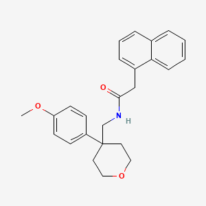 molecular formula C25H27NO3 B4080275 N-((4-(4-methoxyphenyl)tetrahydro-2H-pyran-4-yl)methyl)-2-(naphthalen-1-yl)acetamide 