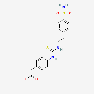 molecular formula C18H21N3O4S2 B4080280 Methyl [4-({[2-(4-sulfamoylphenyl)ethyl]carbamothioyl}amino)phenyl]acetate 