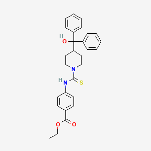 molecular formula C28H30N2O3S B4080341 ETHYL 4-{[4-(HYDROXYDIPHENYLMETHYL)PIPERIDINE-1-CARBOTHIOYL]AMINO}BENZOATE 