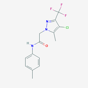 B408036 2-[4-chloro-5-methyl-3-(trifluoromethyl)-1H-pyrazol-1-yl]-N-(4-methylphenyl)acetamide CAS No. 351986-59-9