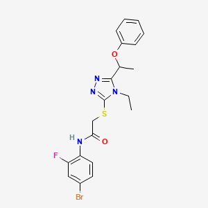 molecular formula C20H20BrFN4O2S B4080415 N-(4-bromo-2-fluorophenyl)-2-{[4-ethyl-5-(1-phenoxyethyl)-4H-1,2,4-triazol-3-yl]sulfanyl}acetamide 