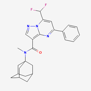 molecular formula C25H26F2N4O B4080603 N-(1-adamantyl)-7-(difluoromethyl)-N-methyl-5-phenylpyrazolo[1,5-a]pyrimidine-3-carboxamide 
