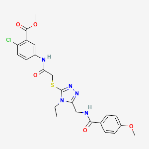 molecular formula C23H24ClN5O5S B4080628 methyl 2-chloro-5-[({[4-ethyl-5-({[(4-methoxyphenyl)carbonyl]amino}methyl)-4H-1,2,4-triazol-3-yl]sulfanyl}acetyl)amino]benzoate 