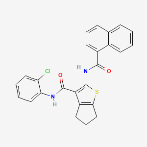 molecular formula C25H19ClN2O2S B4080641 N-(2-chlorophenyl)-2-(naphthalene-1-carbonylamino)-5,6-dihydro-4H-cyclopenta[b]thiophene-3-carboxamide 