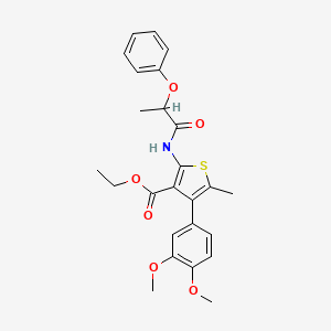 molecular formula C25H27NO6S B4080647 Ethyl 4-(3,4-dimethoxyphenyl)-5-methyl-2-[(2-phenoxypropanoyl)amino]thiophene-3-carboxylate 
