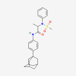 molecular formula C26H32N2O3S B4080824 N~2~-(methylsulfonyl)-N~2~-phenyl-N-[4-(tricyclo[3.3.1.1~3,7~]dec-1-yl)phenyl]alaninamide 