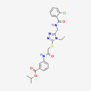 molecular formula C24H26ClN5O4S B4080862 propan-2-yl 3-[({[5-({[(2-chlorophenyl)carbonyl]amino}methyl)-4-ethyl-4H-1,2,4-triazol-3-yl]sulfanyl}acetyl)amino]benzoate 