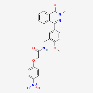 molecular formula C25H22N4O6 B4080883 N-[2-methoxy-5-(3-methyl-4-oxo-3,4-dihydrophthalazin-1-yl)benzyl]-2-(4-nitrophenoxy)acetamide 