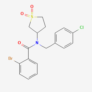 molecular formula C18H17BrClNO3S B4080913 2-bromo-N-(4-chlorobenzyl)-N-(1,1-dioxidotetrahydrothiophen-3-yl)benzamide 