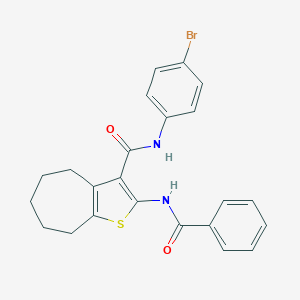 molecular formula C23H21BrN2O2S B408092 2-(benzoylamino)-N-(4-bromophenyl)-5,6,7,8-tetrahydro-4H-cyclohepta[b]thiophene-3-carboxamide 
