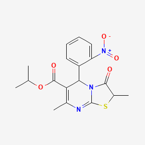 molecular formula C18H19N3O5S B4081033 propan-2-yl 2,7-dimethyl-5-(2-nitrophenyl)-3-oxo-2H,3H,5H-[1,3]thiazolo[3,2-a]pyrimidine-6-carboxylate 