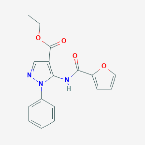 molecular formula C17H15N3O4 B408111 ETHYL 5-(FURAN-2-AMIDO)-1-PHENYLPYRAZOLE-4-CARBOXYLATE 