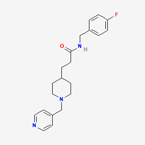 molecular formula C21H26FN3O B4081147 N-[(4-fluorophenyl)methyl]-3-[1-(pyridin-4-ylmethyl)piperidin-4-yl]propanamide 