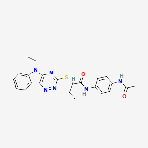 molecular formula C24H24N6O2S B4081167 N-[4-(acetylamino)phenyl]-2-{[5-(prop-2-en-1-yl)-5H-[1,2,4]triazino[5,6-b]indol-3-yl]sulfanyl}butanamide 