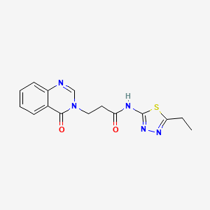 molecular formula C15H15N5O2S B4081230 N-(5-ethyl-1,3,4-thiadiazol-2-yl)-3-(4-oxoquinazolin-3(4H)-yl)propanamide 