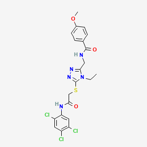 molecular formula C21H20Cl3N5O3S B4081284 N-{[4-ethyl-5-({2-oxo-2-[(2,4,5-trichlorophenyl)amino]ethyl}sulfanyl)-4H-1,2,4-triazol-3-yl]methyl}-4-methoxybenzamide 