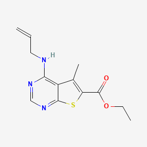 molecular formula C13H15N3O2S B4081327 Ethyl 5-methyl-4-(prop-2-enylamino)thieno[2,3-d]pyrimidine-6-carboxylate 