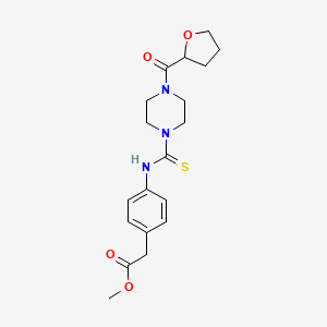 molecular formula C19H25N3O4S B4081379 Methyl [4-({[4-(tetrahydrofuran-2-ylcarbonyl)piperazin-1-yl]carbonothioyl}amino)phenyl]acetate 