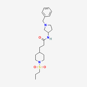 molecular formula C22H35N3O3S B4081383 N-(1-benzylpyrrolidin-3-yl)-3-(1-propylsulfonylpiperidin-4-yl)propanamide 