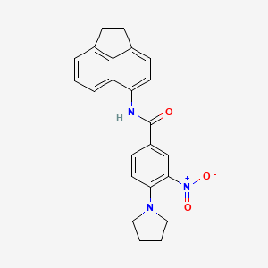 molecular formula C23H21N3O3 B4081402 N-(1,2-dihydroacenaphthylen-5-yl)-3-nitro-4-pyrrolidin-1-ylbenzamide 