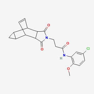 molecular formula C21H21ClN2O4 B4081466 N-(5-chloro-2-methoxyphenyl)-3-(1,3-dioxooctahydro-4,6-ethenocyclopropa[f]isoindol-2(1H)-yl)propanamide 