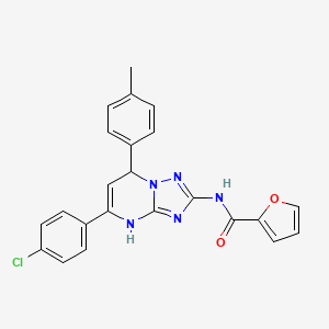 molecular formula C23H18ClN5O2 B4081586 N-[5-(4-Chlorophenyl)-7-(4-methylphenyl)-4H,7H-[1,2,4]triazolo[1,5-A]pyrimidin-2-YL]furan-2-carboxamide 