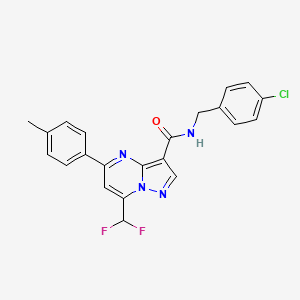 molecular formula C22H17ClF2N4O B4081747 N-[(4-chlorophenyl)methyl]-7-(difluoromethyl)-5-(4-methylphenyl)pyrazolo[1,5-a]pyrimidine-3-carboxamide 