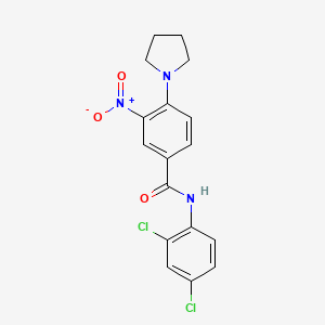 molecular formula C17H15Cl2N3O3 B4081755 N-(2,4-dichlorophenyl)-3-nitro-4-(pyrrolidin-1-yl)benzamide 