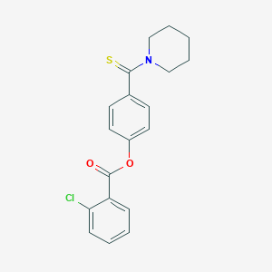molecular formula C19H18ClNO2S B408176 4-(piperidin-1-ylcarbonothioyl)phenyl 2-chlorobenzoate 