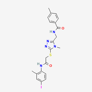 molecular formula C21H22IN5O2S B4081801 N-{[5-({2-[(4-iodo-2-methylphenyl)amino]-2-oxoethyl}sulfanyl)-4-methyl-4H-1,2,4-triazol-3-yl]methyl}-4-methylbenzamide 