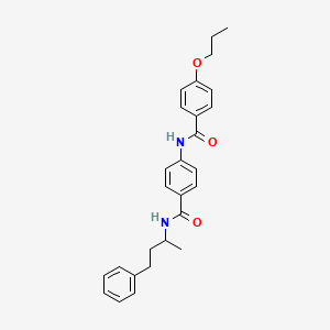 molecular formula C27H30N2O3 B4081832 N-(4-phenylbutan-2-yl)-4-[(4-propoxybenzoyl)amino]benzamide 