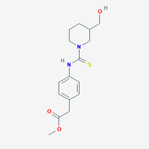 molecular formula C16H22N2O3S B4081859 Methyl [4-({[3-(hydroxymethyl)piperidin-1-yl]carbonothioyl}amino)phenyl]acetate 