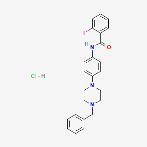 molecular formula C24H25ClIN3O B4081904 N-[4-(4-benzylpiperazin-1-yl)phenyl]-2-iodobenzamide;hydrochloride 