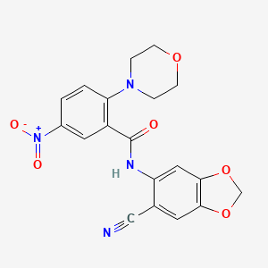 molecular formula C19H16N4O6 B4082204 N-(6-CYANO-2H-1,3-BENZODIOXOL-5-YL)-2-(MORPHOLIN-4-YL)-5-NITROBENZAMIDE 