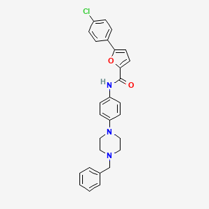 molecular formula C28H26ClN3O2 B4082304 N-[4-(4-benzylpiperazin-1-yl)phenyl]-5-(4-chlorophenyl)furan-2-carboxamide 