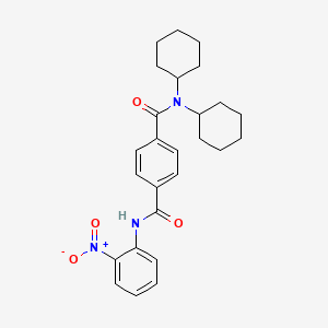 molecular formula C26H31N3O4 B4082386 N~1~,N~1~-DICYCLOHEXYL-N~4~-(2-NITROPHENYL)TEREPHTHALAMIDE 