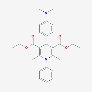 molecular formula C27H32N2O4 B408240 Diethyl 4-[4-(dimethylamino)phenyl]-2,6-dimethyl-1-phenyl-1,4-dihydro-3,5-pyridinedicarboxylate 