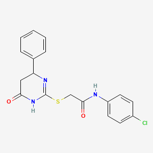 molecular formula C18H16ClN3O2S B4082546 N-(4-chlorophenyl)-2-[(6-oxo-4-phenyl-1,4,5,6-tetrahydropyrimidin-2-yl)sulfanyl]acetamide 