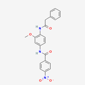 molecular formula C22H19N3O5 B4082591 N-[3-methoxy-4-[(2-phenylacetyl)amino]phenyl]-4-nitrobenzamide 
