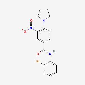 molecular formula C17H16BrN3O3 B4082616 N-(2-bromophenyl)-3-nitro-4-(pyrrolidin-1-yl)benzamide 