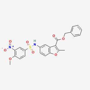 molecular formula C24H20N2O8S B4082682 Benzyl 5-[(4-methoxy-3-nitrophenyl)sulfonylamino]-2-methyl-1-benzofuran-3-carboxylate 